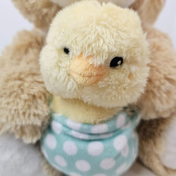 Cuddle Barn Bunny Chick Plush Tan Yellow Stuffed Animated Easter Musical Works - Picture 4 of 15